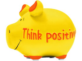 Keramik Sparschwein Think positive