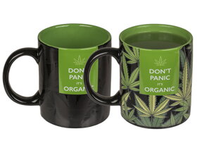 Magischer Kaffeebecher mit Cannabis Motiv