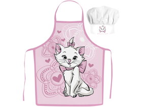 Kinderschürze mit Kochmütze Marie Aristocats pink