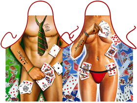 Schürzen Strip Poker Mann und Frau